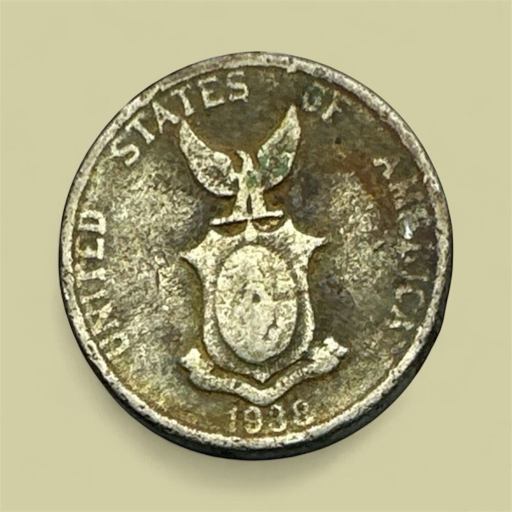 1938 PHILIPPINES ONE CENTAVO COIN - WW2 ISSUE Filipinas